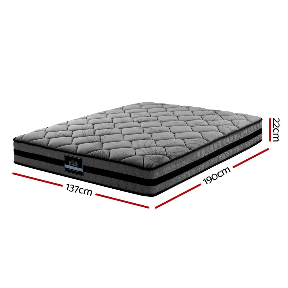22cm Medium Firm Mattress, 5-Zone Support - Giselle Bedding
