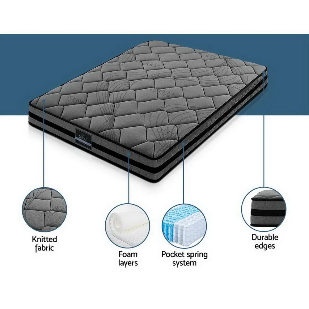 22cm Medium Firm Mattress, 5-Zone Support - Giselle Bedding