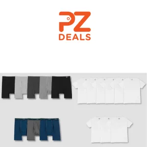 36 Hanes undershirts and 32 Hanes boxer briefs on sale