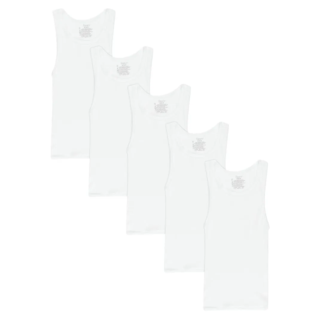 5 Hanes Boys Ecosmart Cotton Tank Undershirts