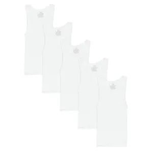 5 Hanes Boys Ecosmart Cotton Tank Undershirts