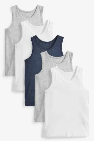 5PK BLUE WHITE VEST (1.5YRS-12YRS)
