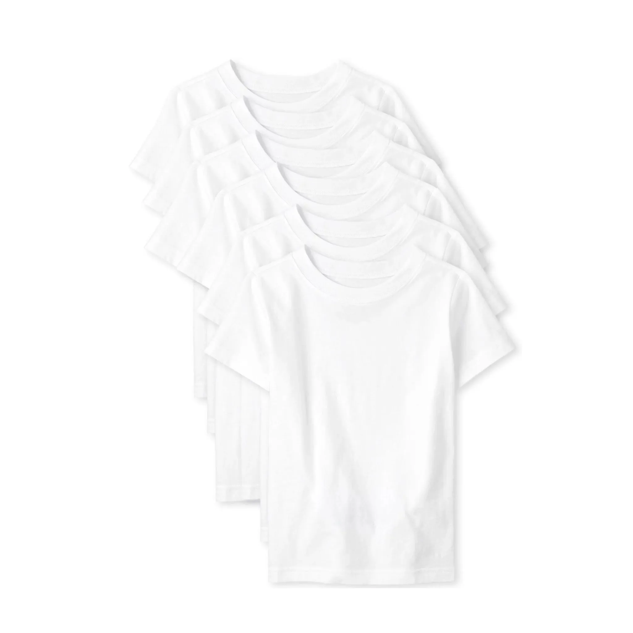 6 Pack Of The Children’s Place Boys’ Short Sleeve White Undershirts