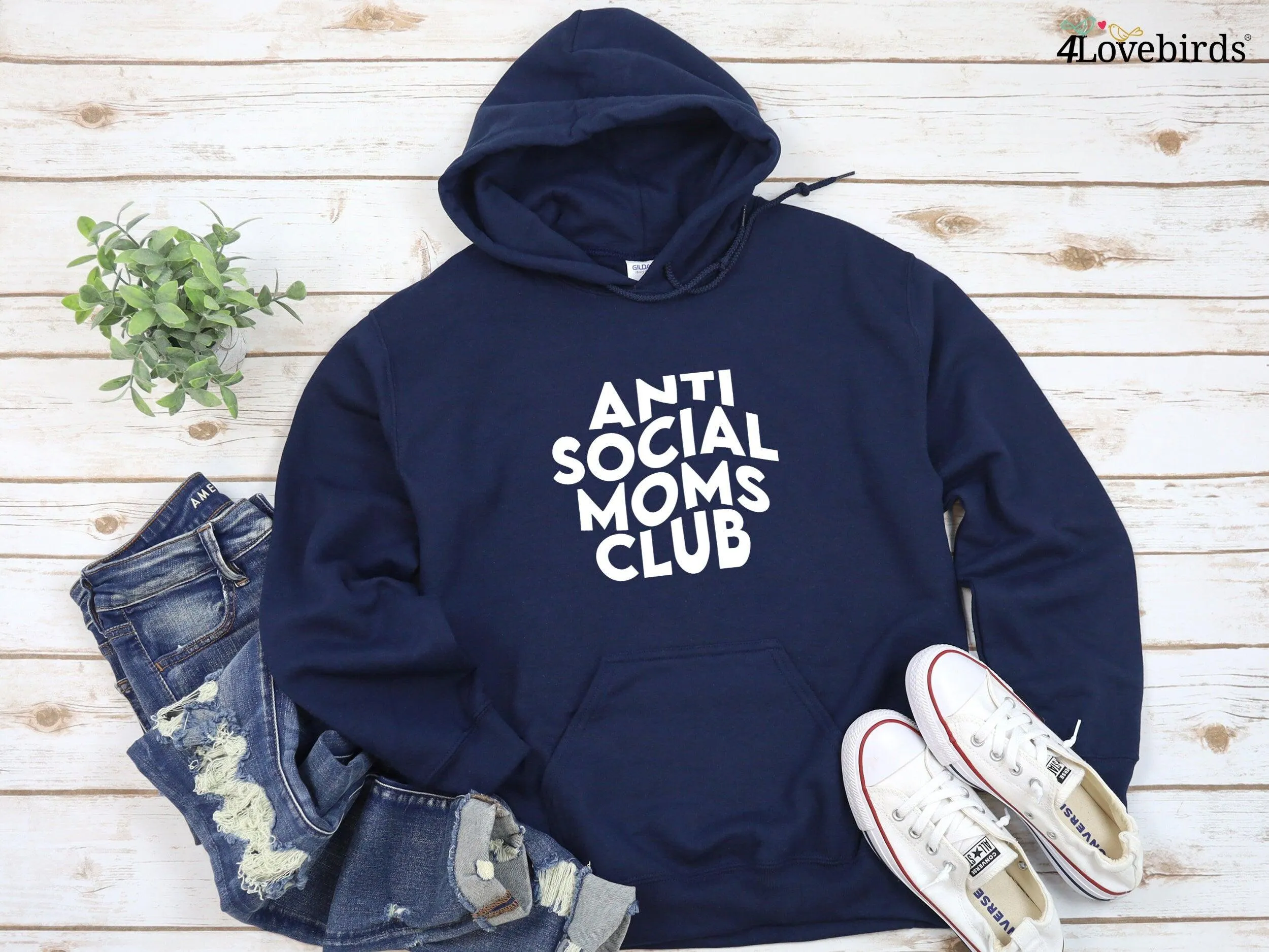 Anti Social Moms Club Hoodie // Mothers Day Gift / Gift for Mom / Mama Sweatshirt / Mom Long Sleeve Shirt / Gift for Her / Birthday Gift