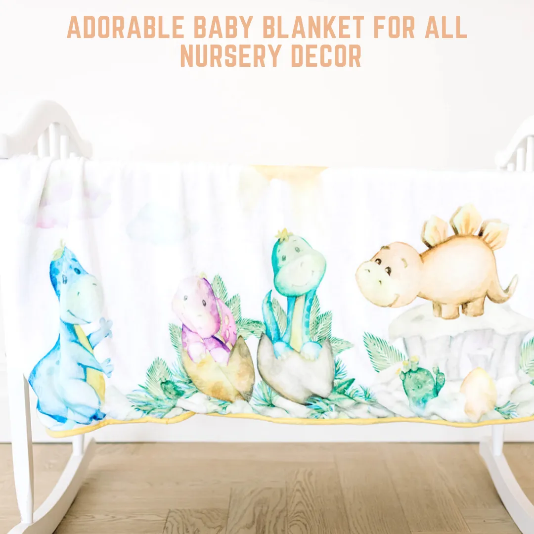 Bamboo Viscose Minky Dinosaur Blanket - Double Layers - You Are My Sunshine
