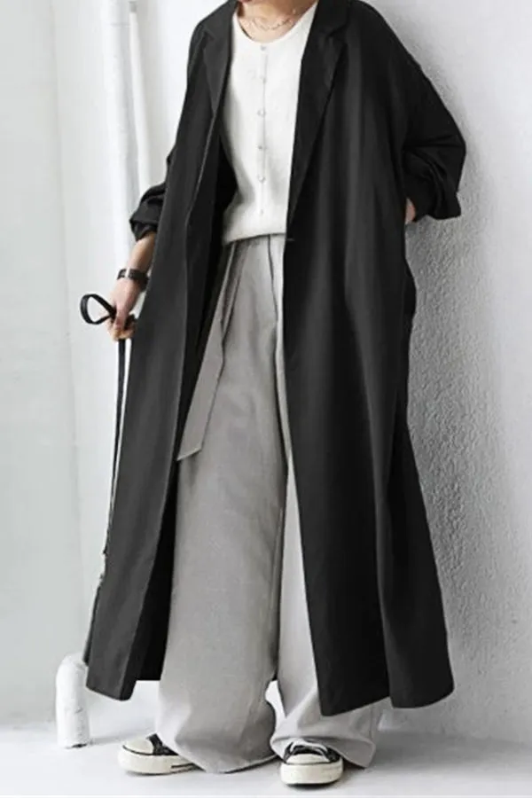 Casual Solid Color Overcoat