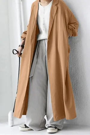 Casual Solid Color Overcoat