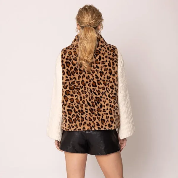 Faux Fur Animal Print Vest | Cheetah