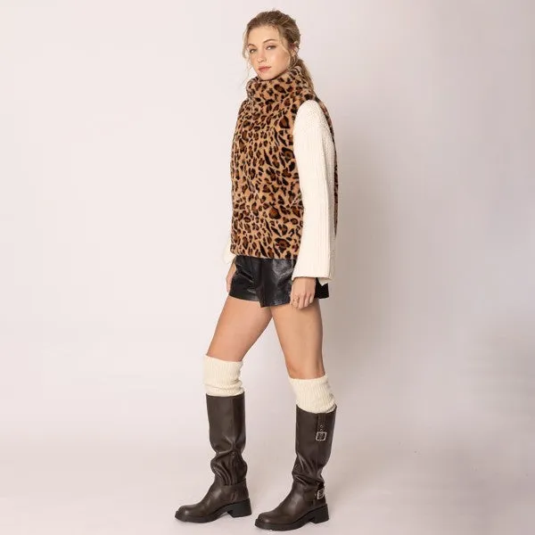 Faux Fur Animal Print Vest | Cheetah