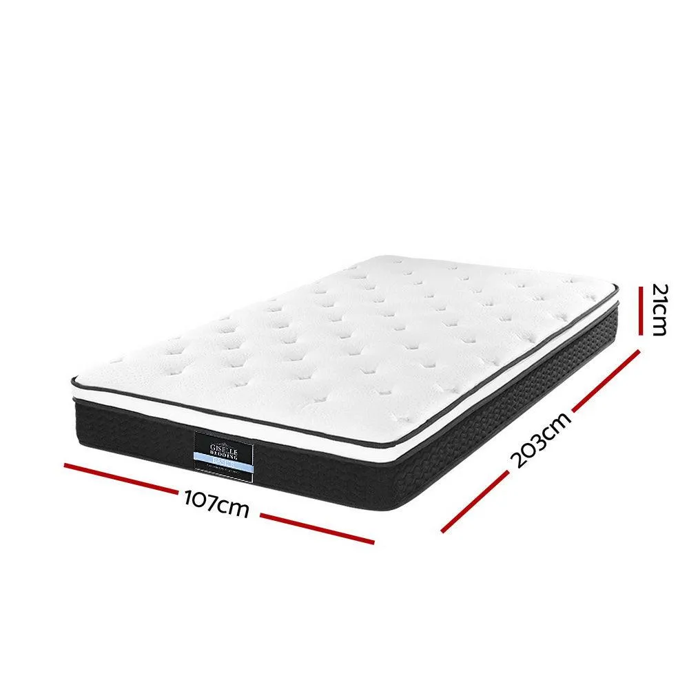 Giselle Bedding Bonita Euro Top Bonnell Spring Mattress 21cm Thick - King Single
