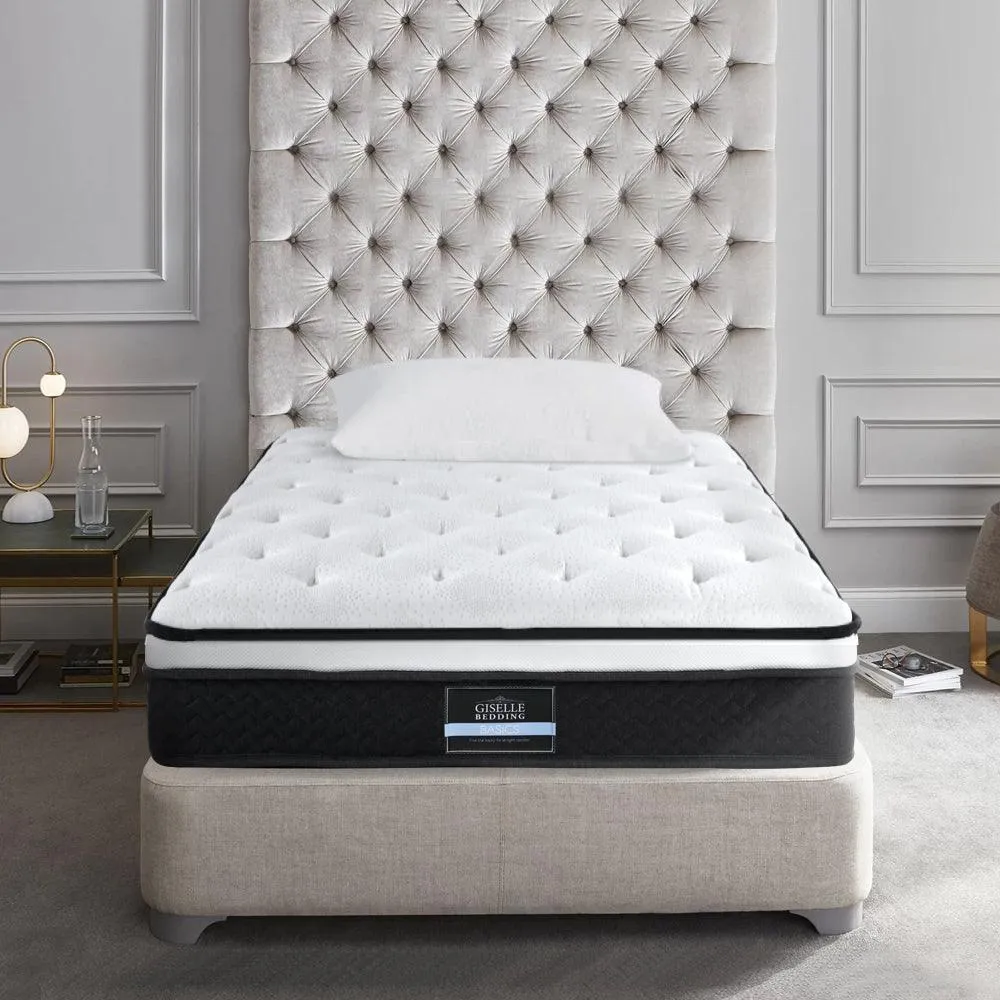 Giselle Bedding Bonita Euro Top Bonnell Spring Mattress 21cm Thick - King Single