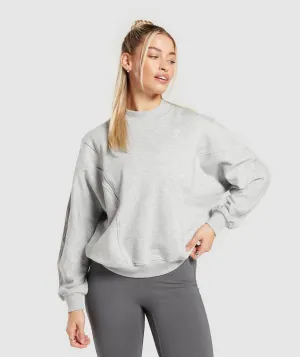 Gymshark Rest Day Cotton Contour Pullover - Light Grey Marl