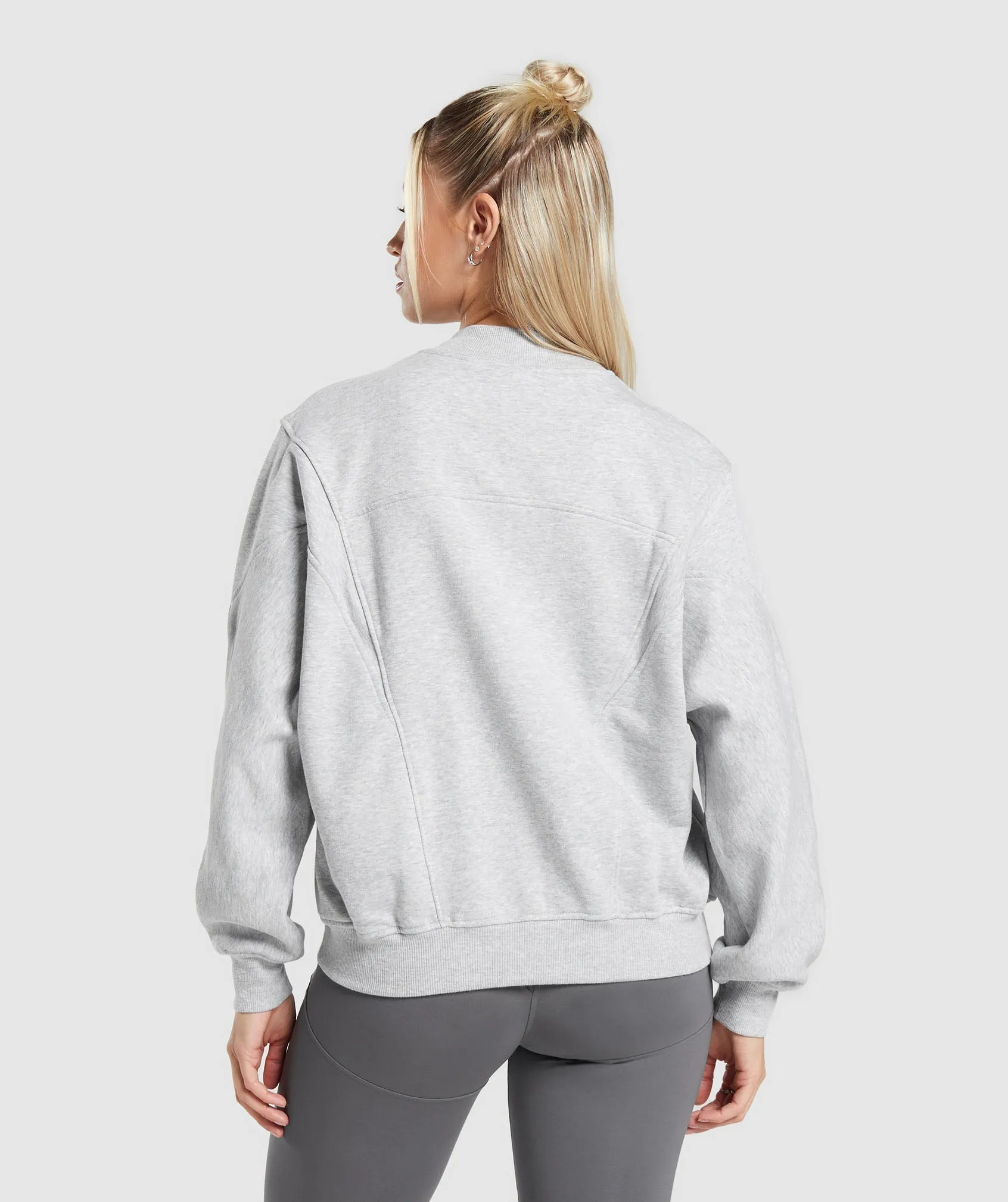 Gymshark Rest Day Cotton Contour Pullover - Light Grey Marl