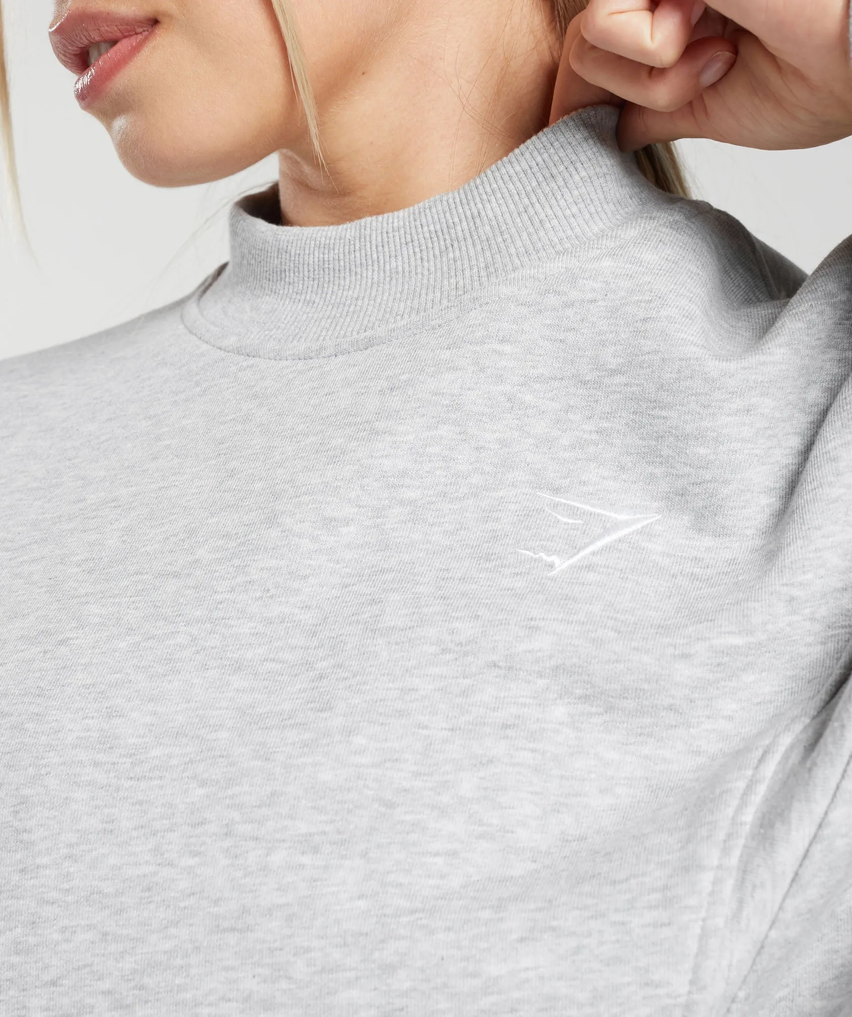 Gymshark Rest Day Cotton Contour Pullover - Light Grey Marl