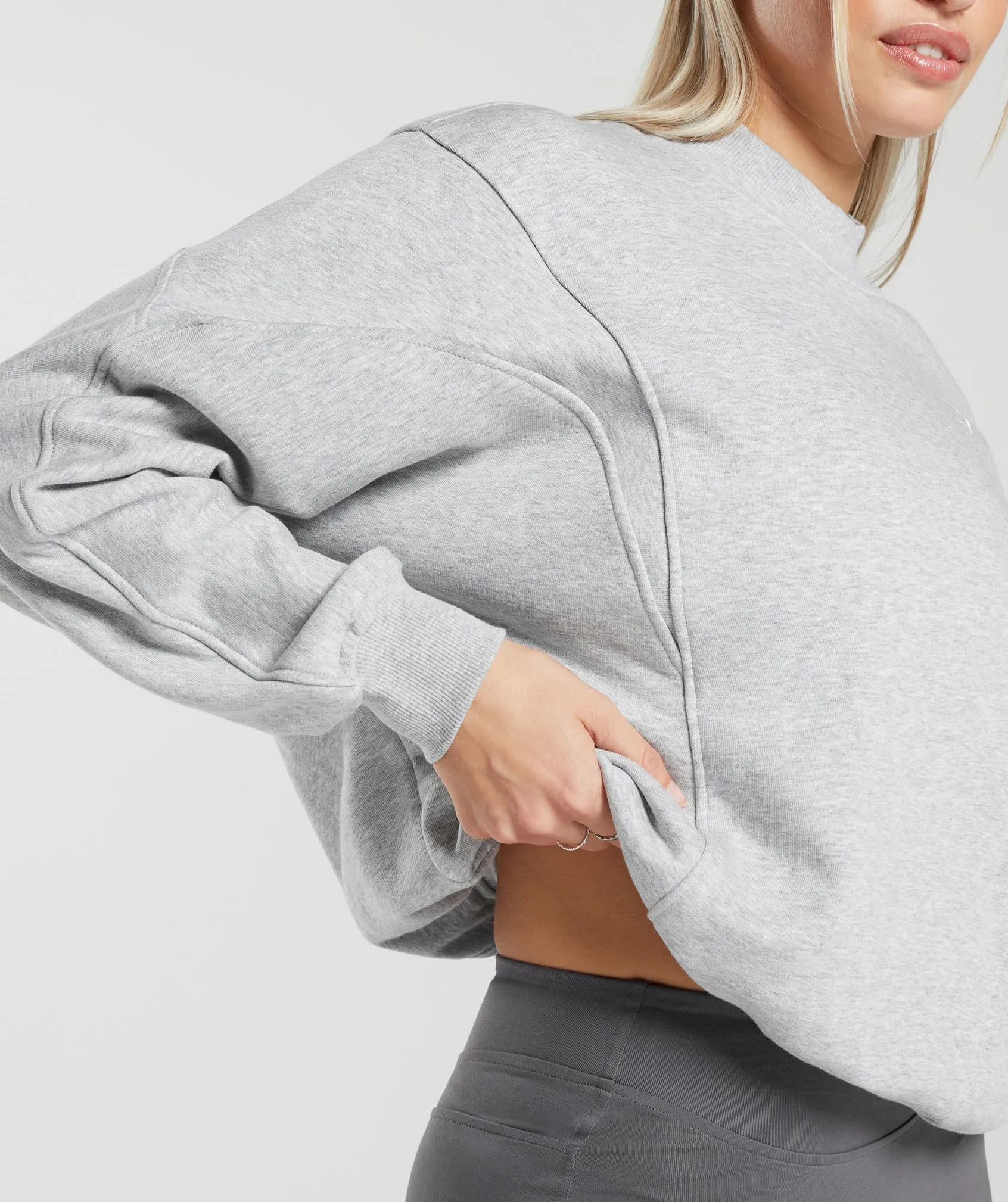 Gymshark Rest Day Cotton Contour Pullover - Light Grey Marl