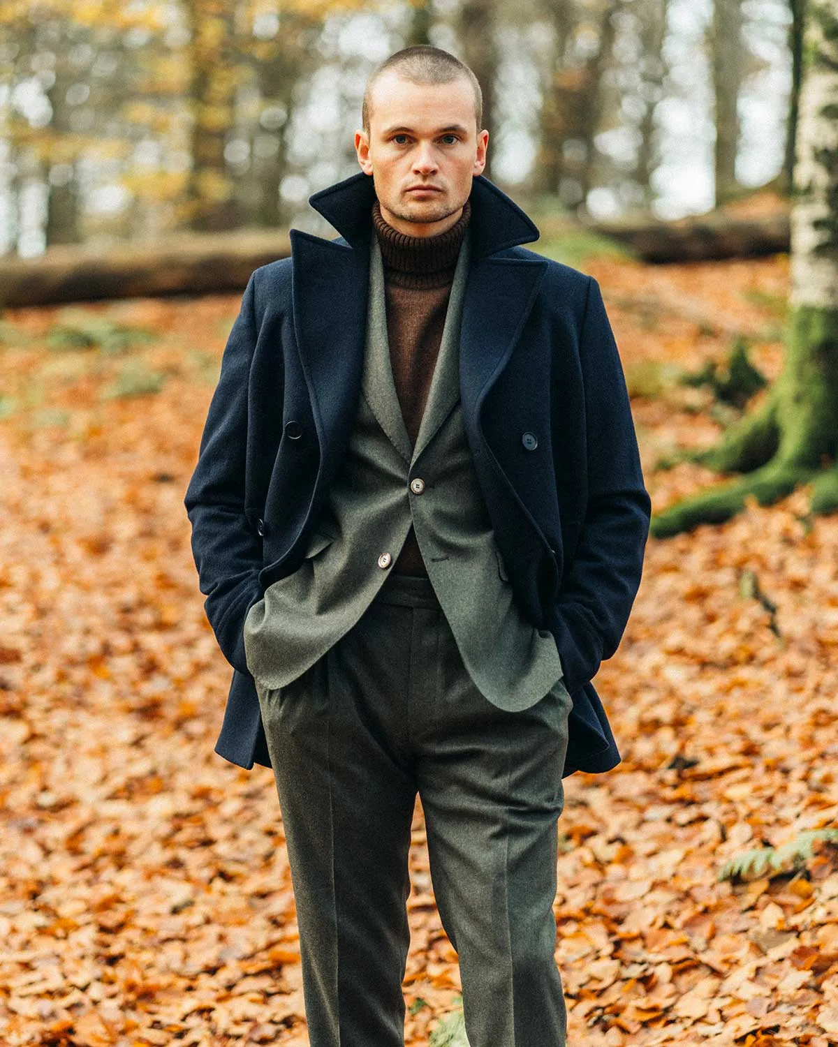 Haddock Navy Blue Pea Coat