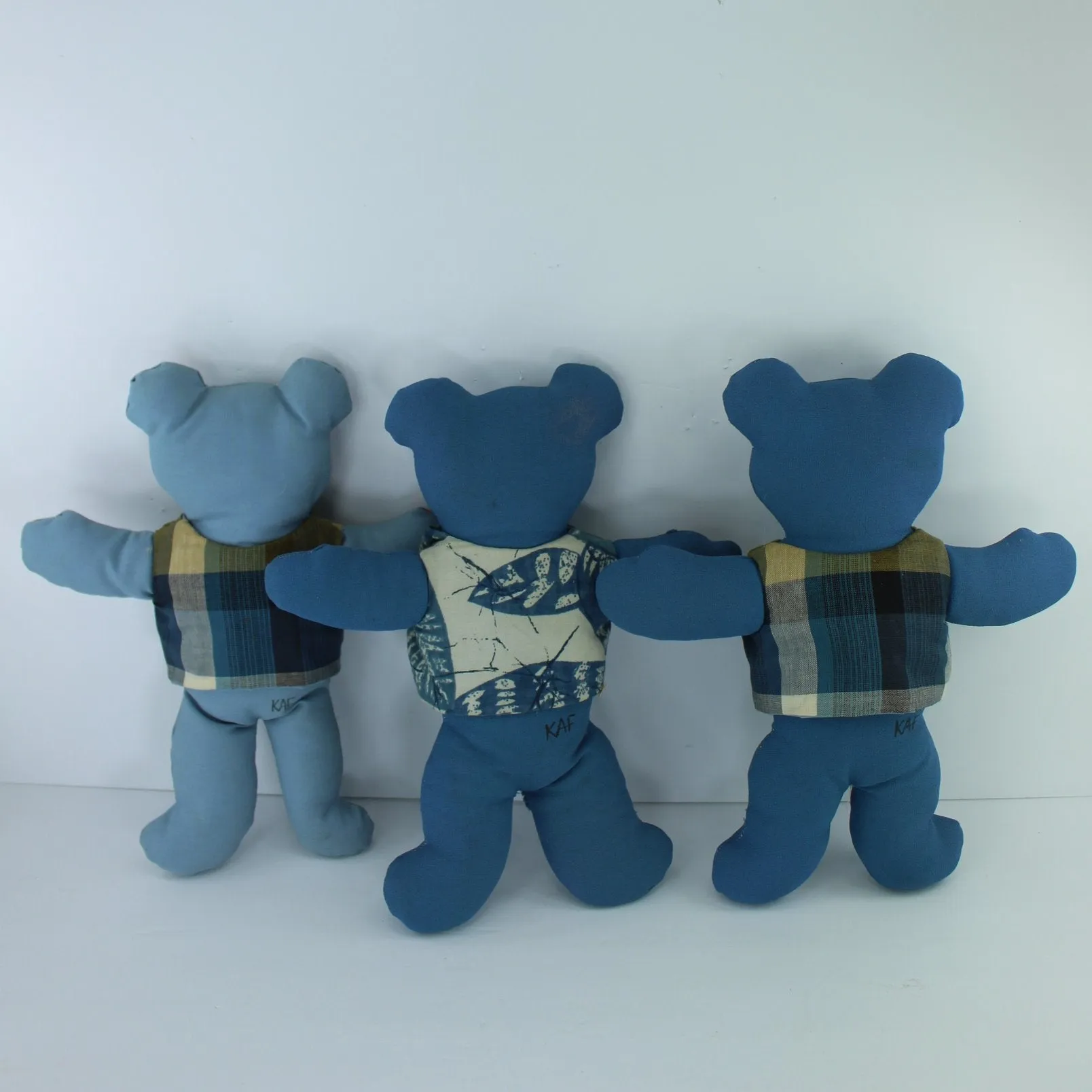Hand Crafted 3 Teddy Bears With 18 Bear Vests DIY Charity Project New Business