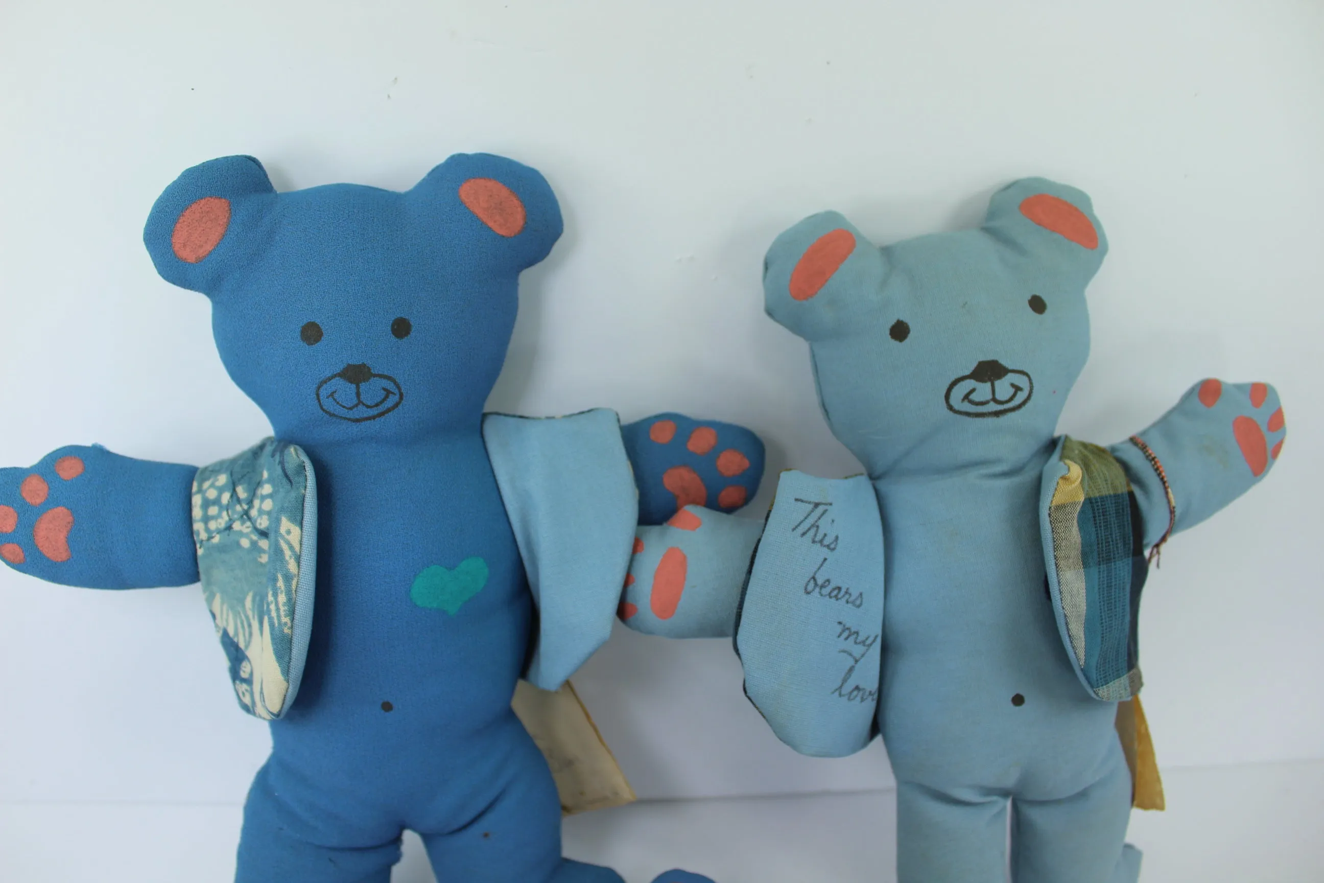 Hand Crafted 3 Teddy Bears With 18 Bear Vests DIY Charity Project New Business