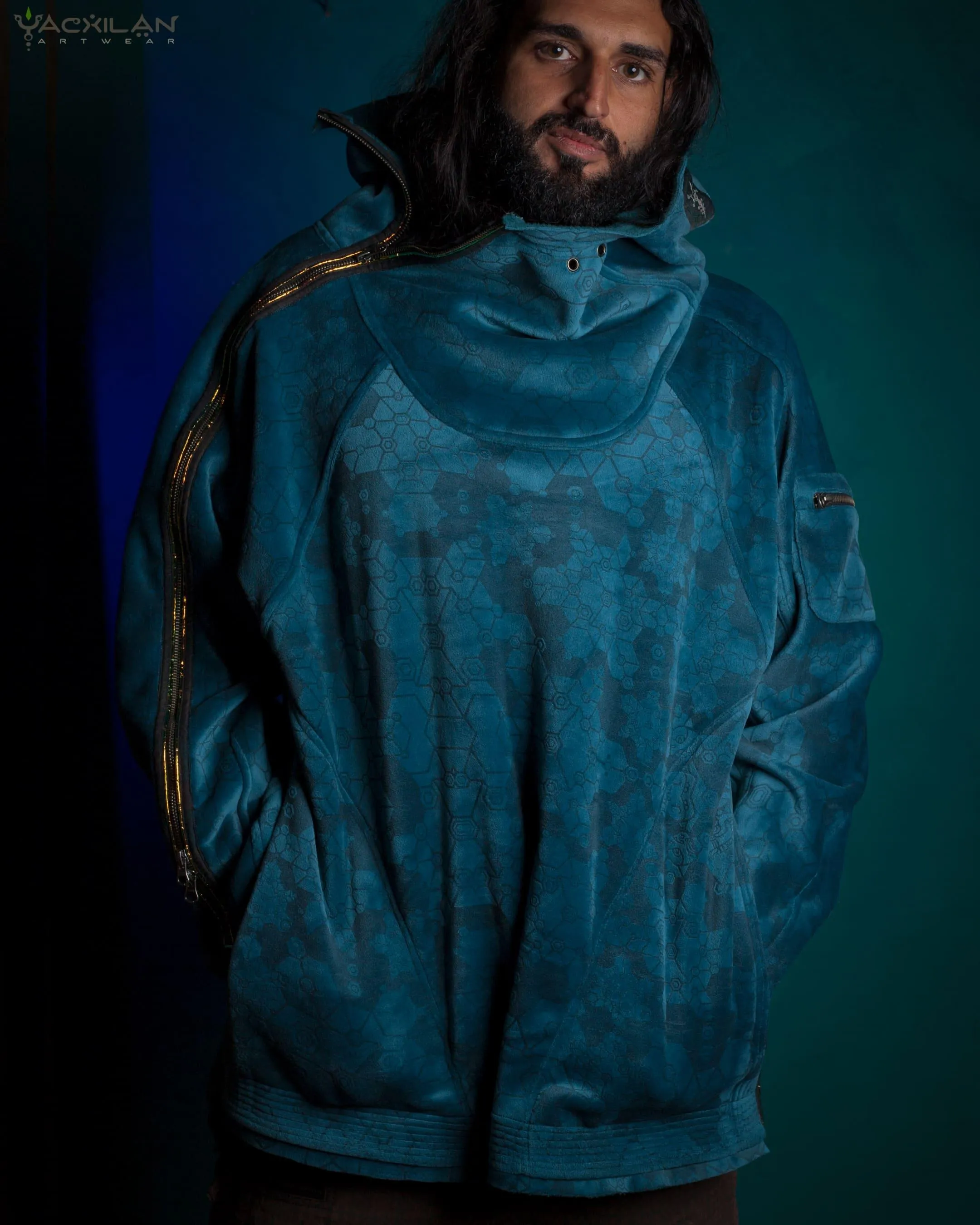 Hoodie Men / Oversized Velvet Polar - Teal SHAMANKA