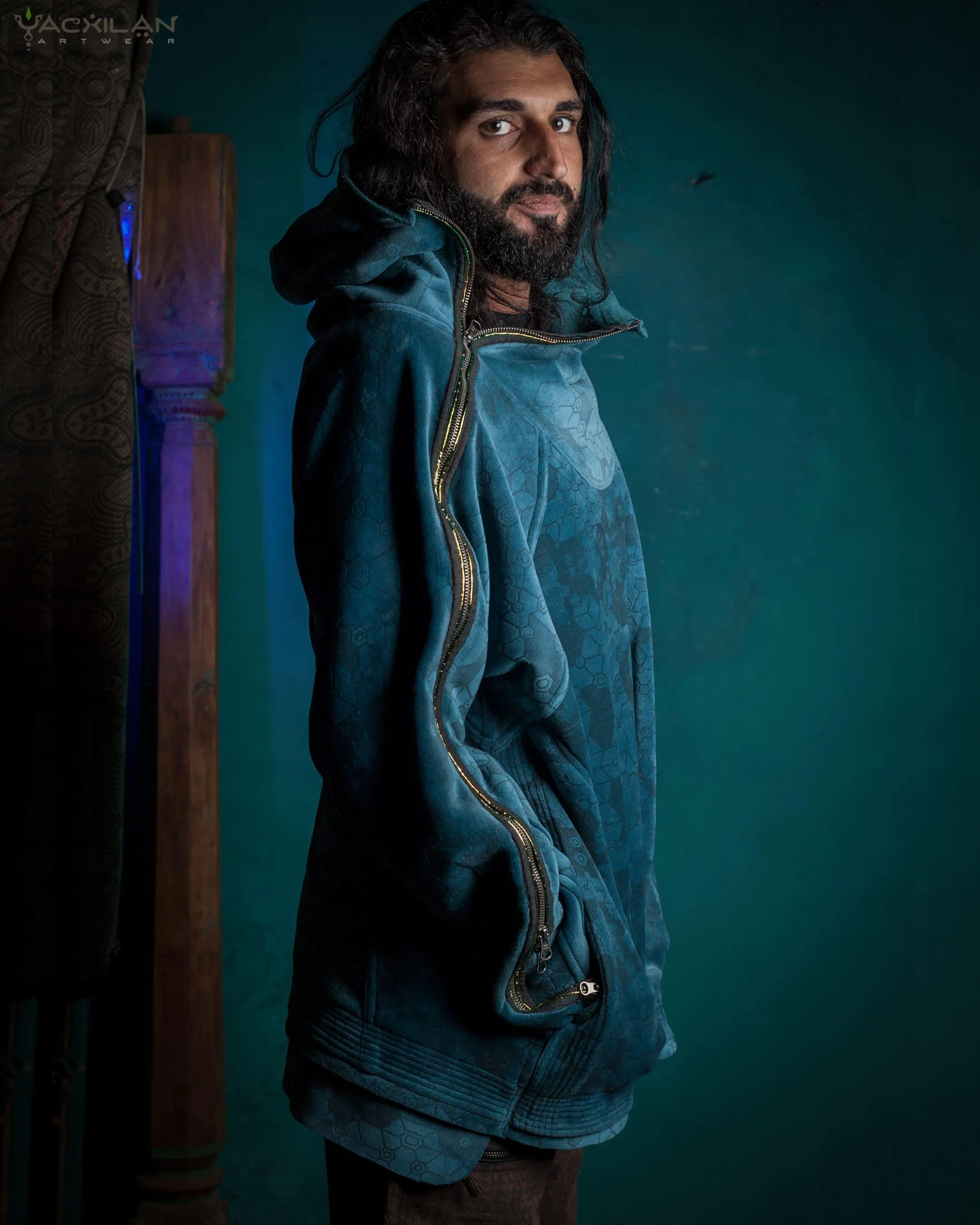 Hoodie Men / Oversized Velvet Polar - Teal SHAMANKA