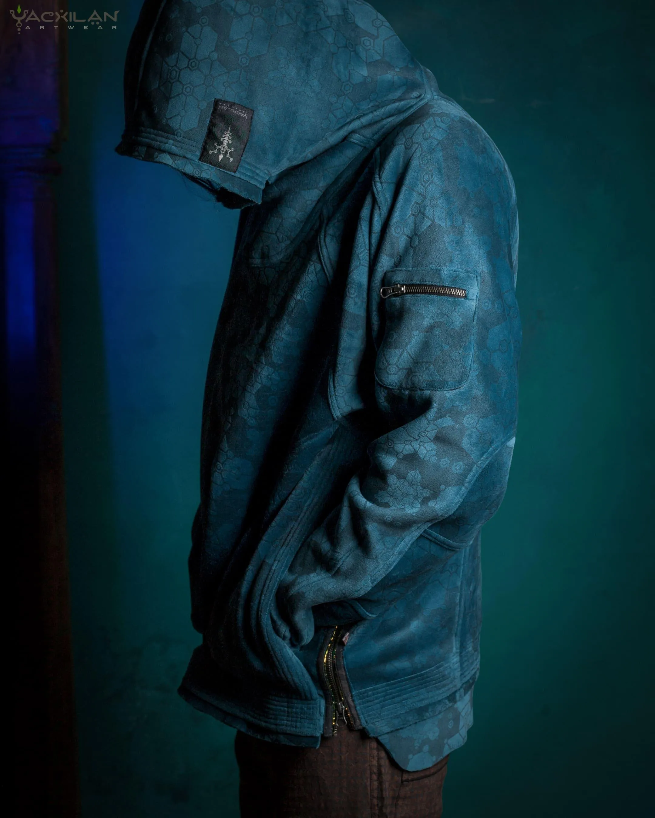 Hoodie Men / Oversized Velvet Polar - Teal SHAMANKA