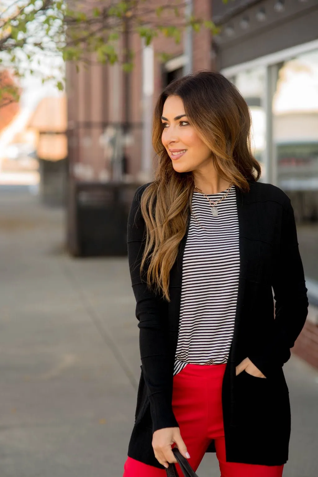 Horizontal Raised Line Cardigan