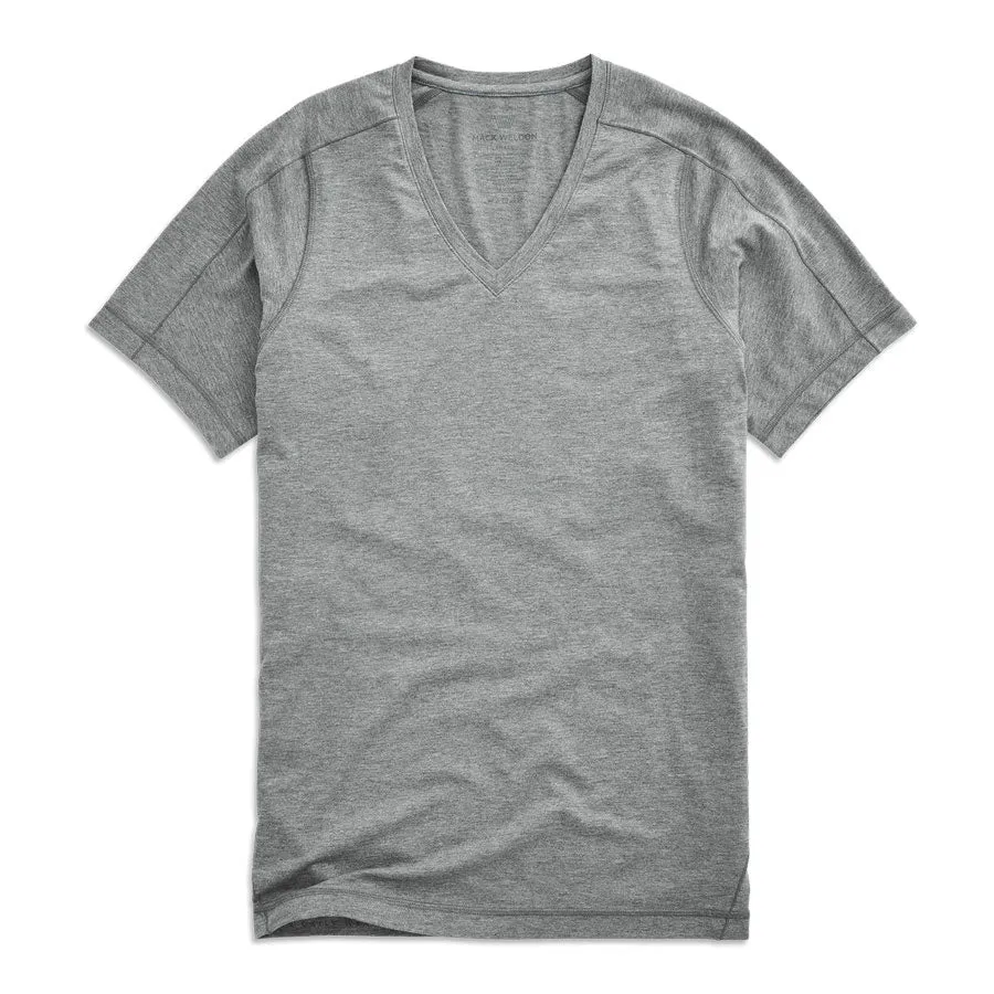 Mack Weldon - "18-Hour Jersey" V-Neck Undershirt in Grey Heather