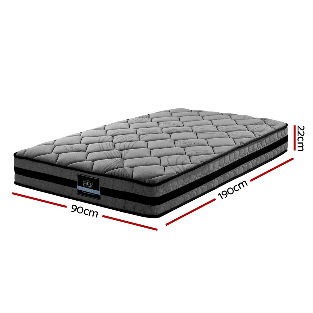 Medium Firm 22cm Mattress with 5-Zone Springs - Giselle Bedding