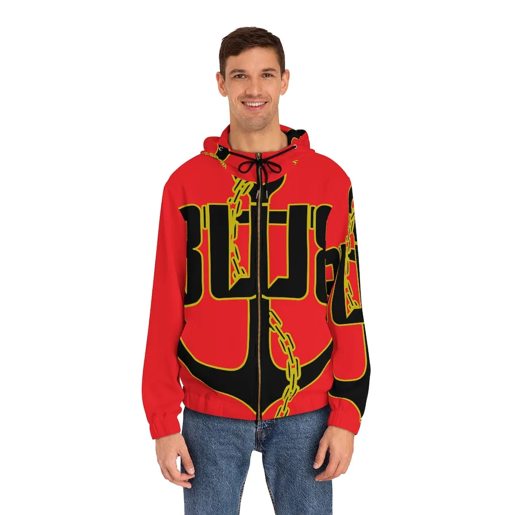 Men's Red Full-Zip Hoodie