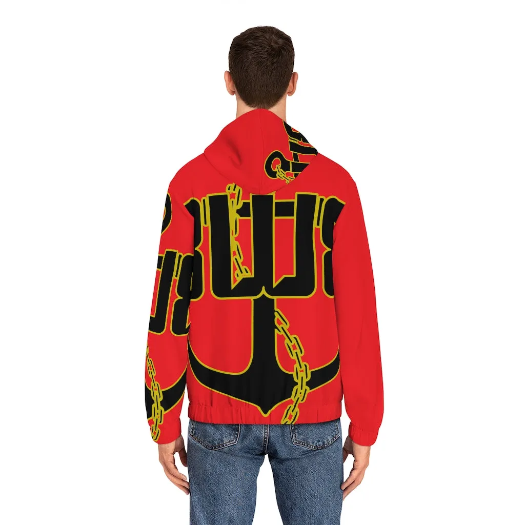 Men's Red Full-Zip Hoodie