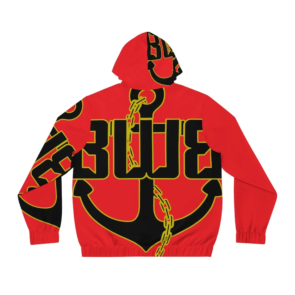 Men's Red Full-Zip Hoodie