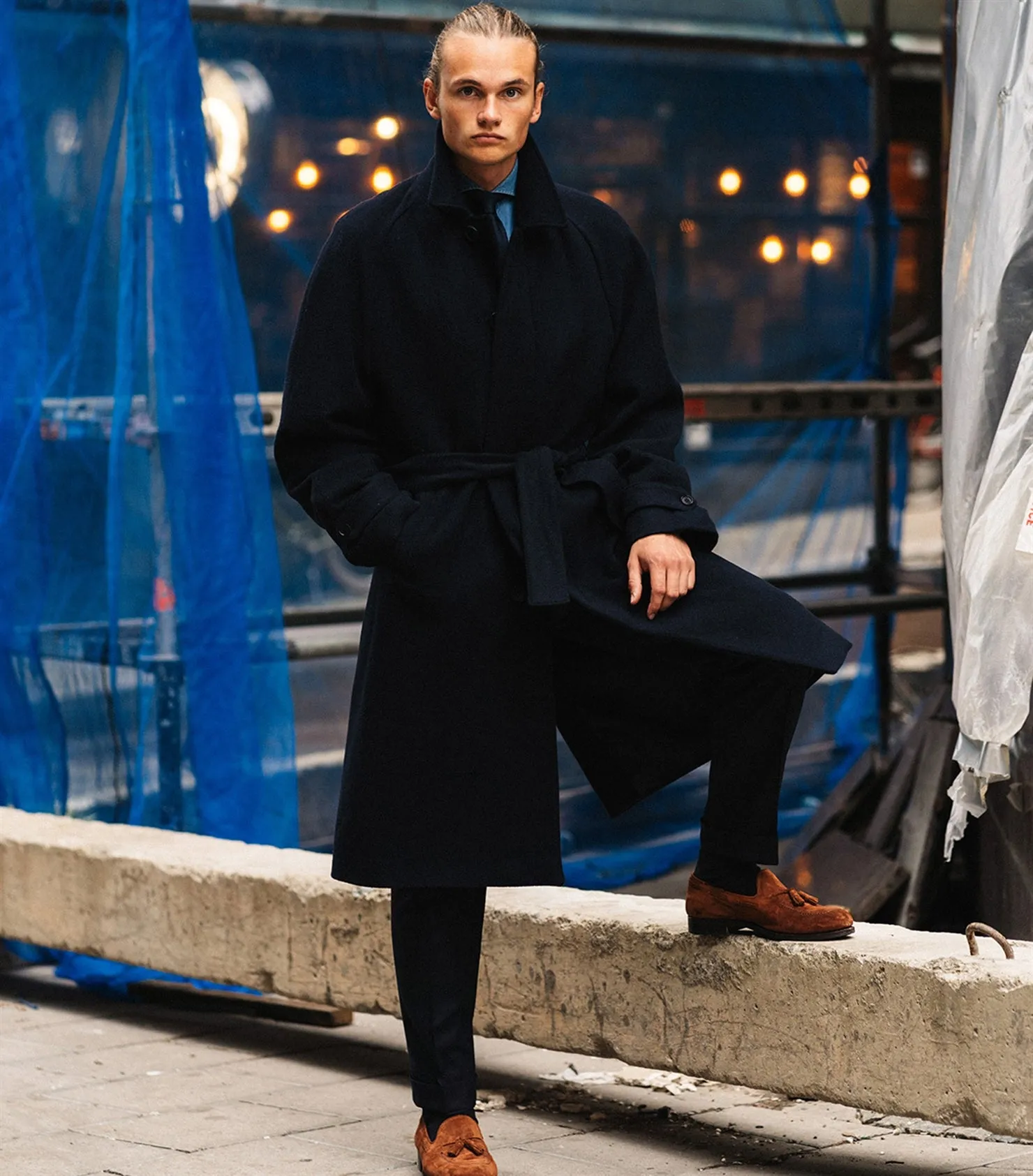 Neo Belt Navy Coat