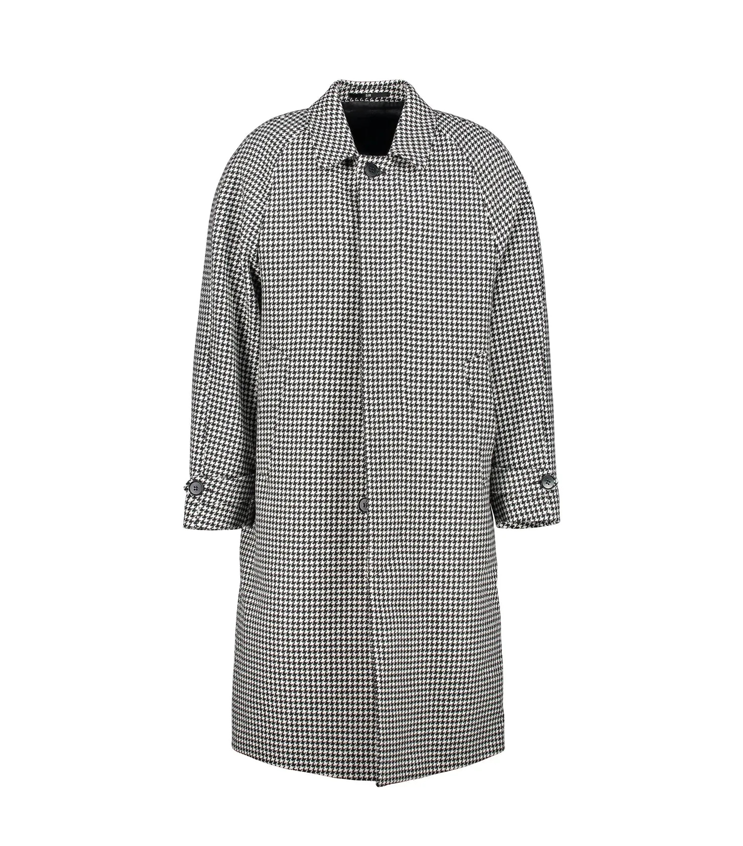 Neo Black And White Houndstooth Coat