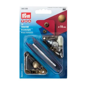 Non-sew snap fasteners "Anorak" 15 mm