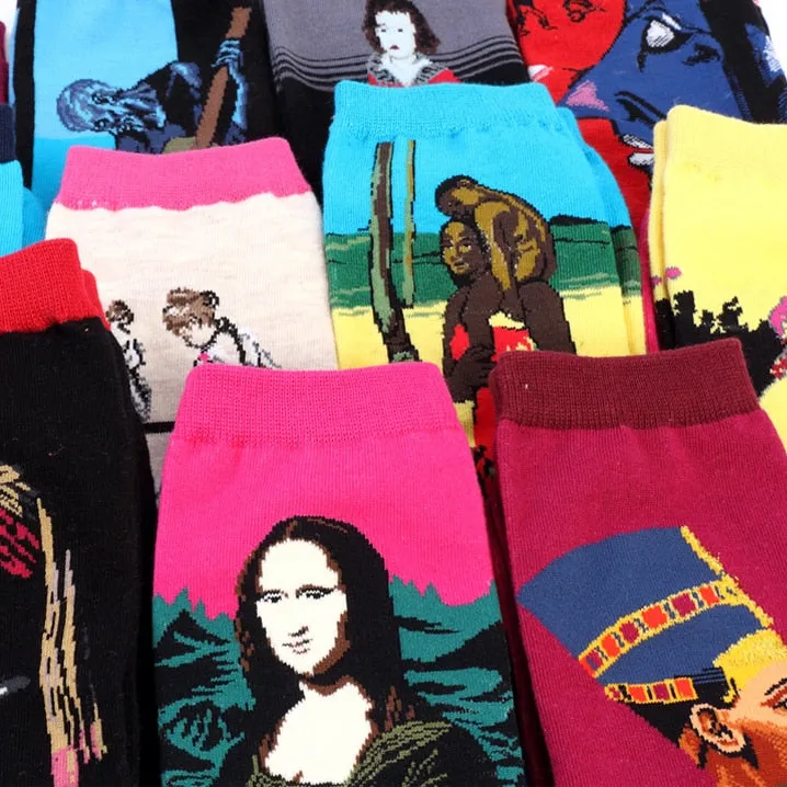 Oil Painting Series Men Socks