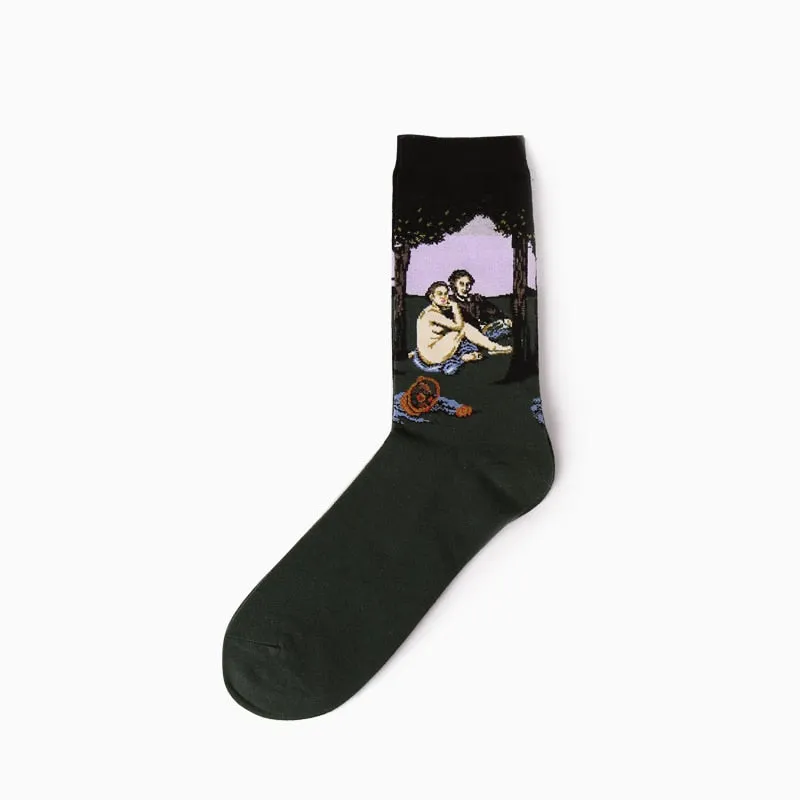 Oil Painting Series Men Socks