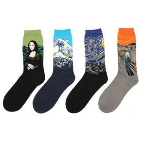 Oil Painting Series Men Socks