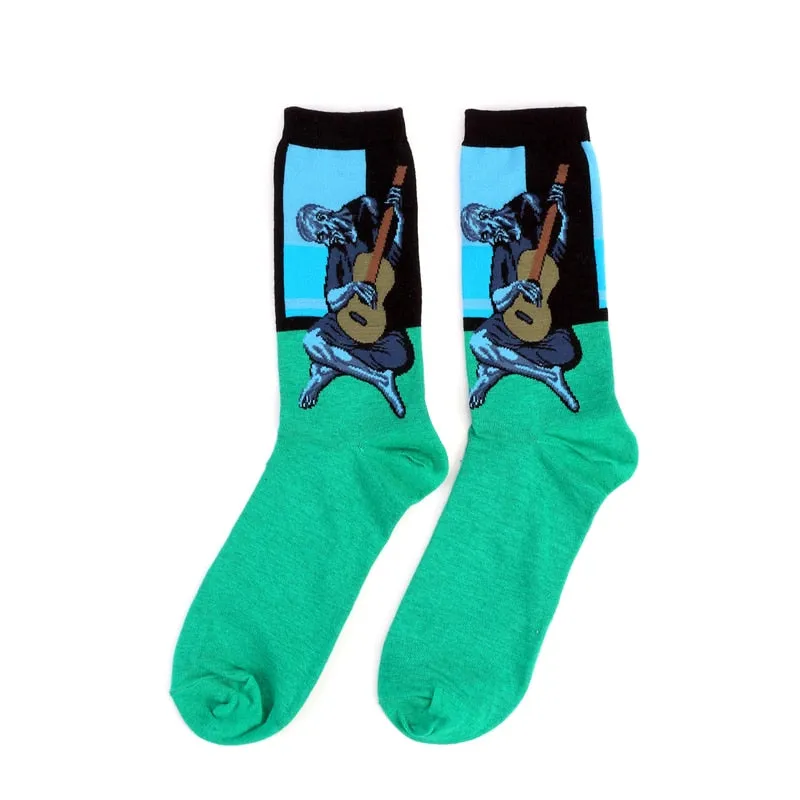 Oil Painting Series Men Socks