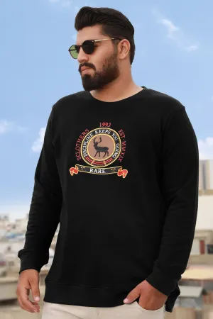 Rare Embroidered Black Sweatshirt (Plus Size) - W22 - MSW061P