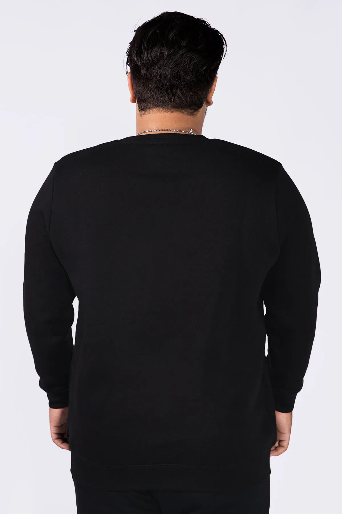 Rare Embroidered Black Sweatshirt (Plus Size) - W22 - MSW061P