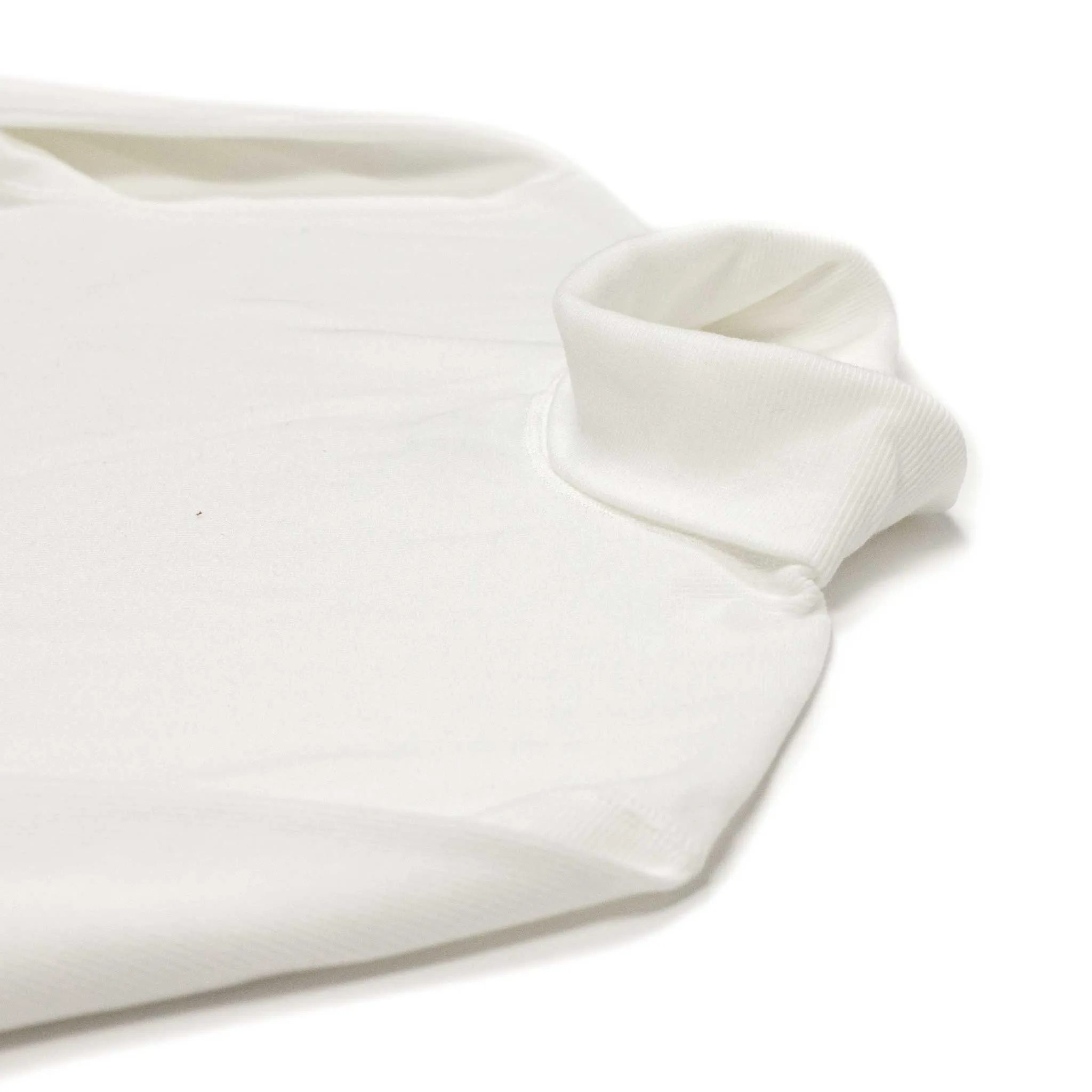 Rollneck t-shirt in white ribbed cotton jersey