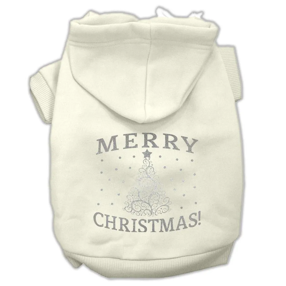 Shimmer Christmas Tree Pet Hoodies Cream Size Med (12)