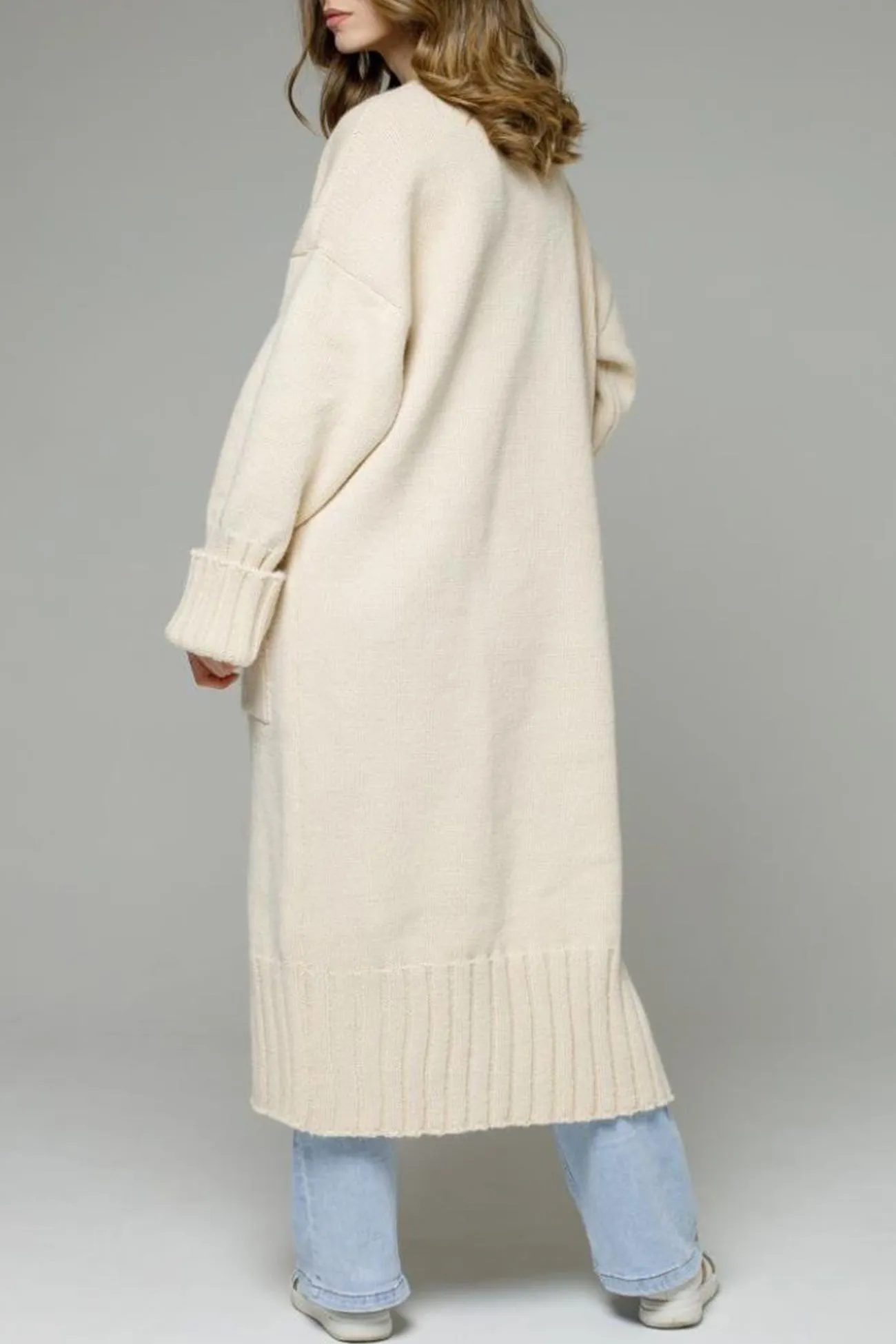 TastyHottie - Open Front Pocketed Long Cardigan