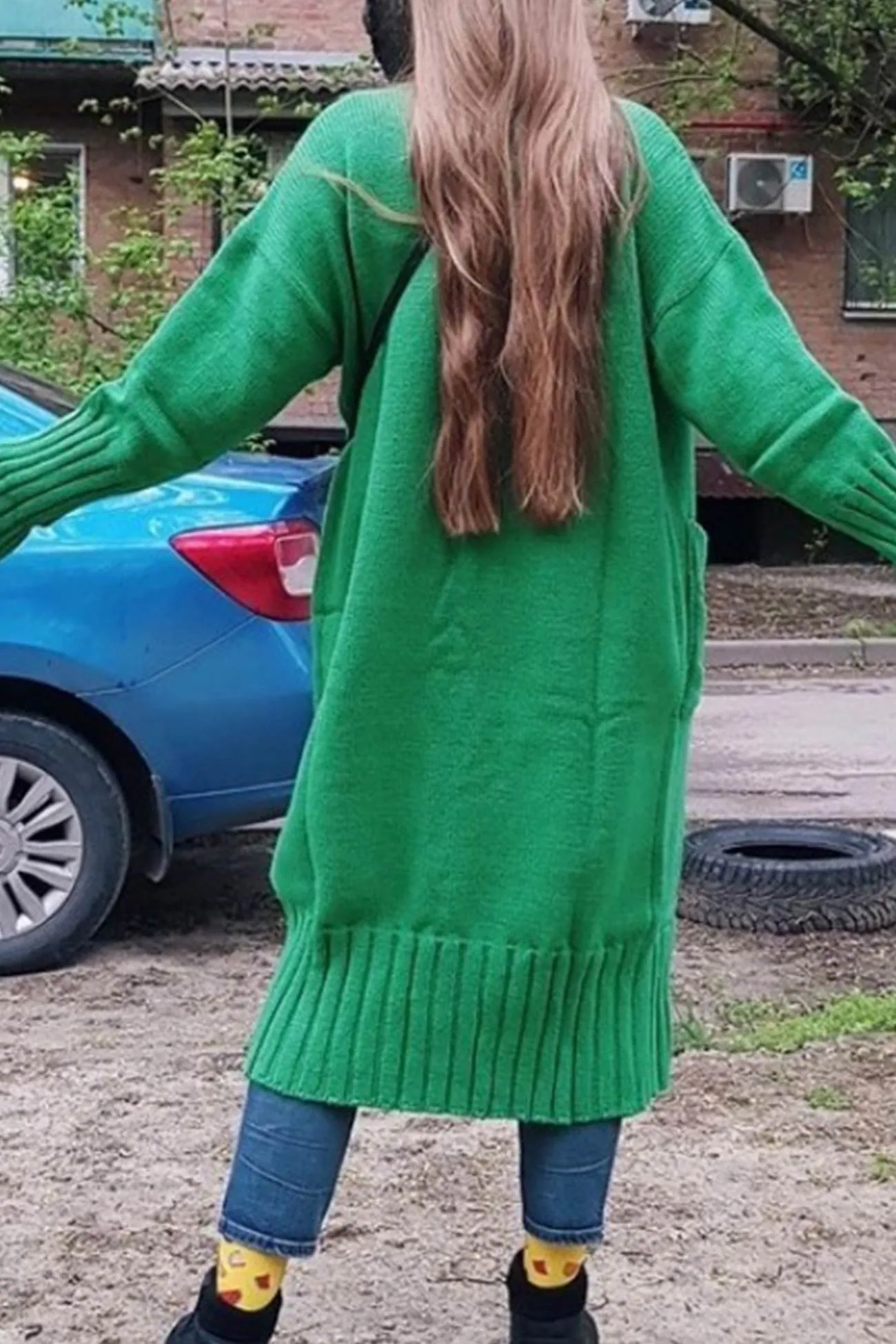 TastyHottie - Open Front Pocketed Long Cardigan
