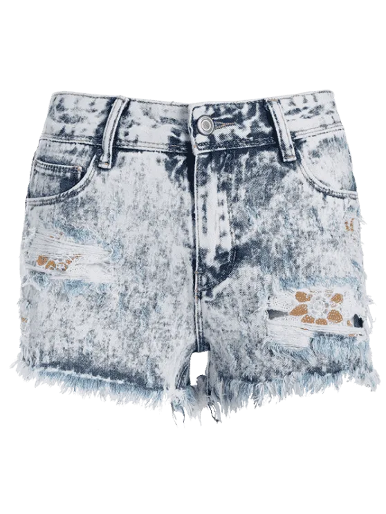 TastyHottie - Trendy Cutoffs Tie Dyed Denim Shorts
