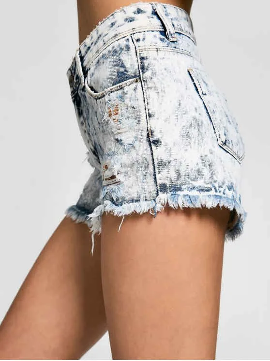 TastyHottie - Trendy Cutoffs Tie Dyed Denim Shorts