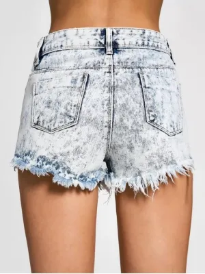 TastyHottie - Trendy Cutoffs Tie Dyed Denim Shorts