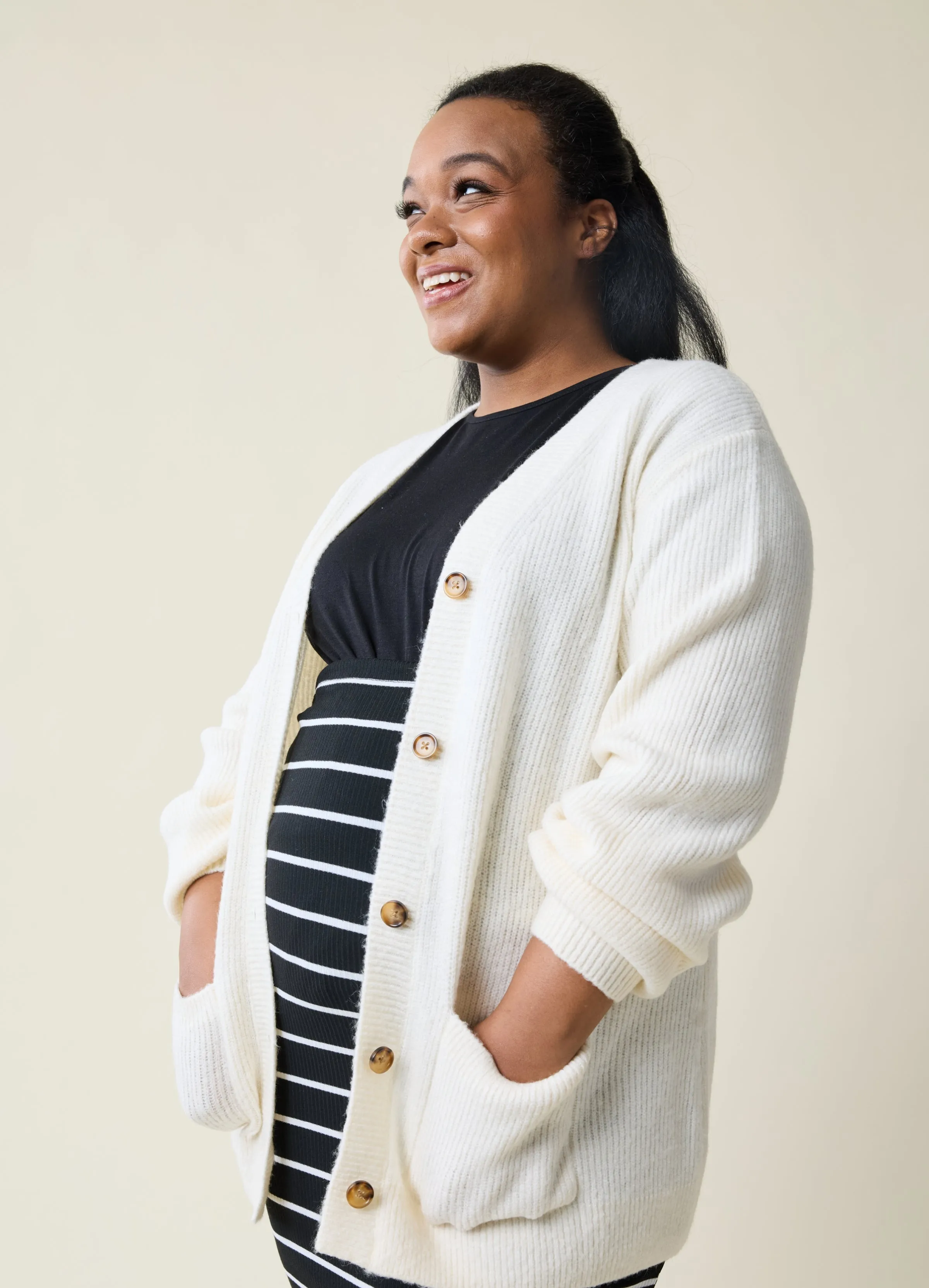 The Hug Maternity   Nursing Cardigan Cream