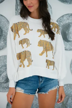 TIGER LOVER WHITE PULLOVER