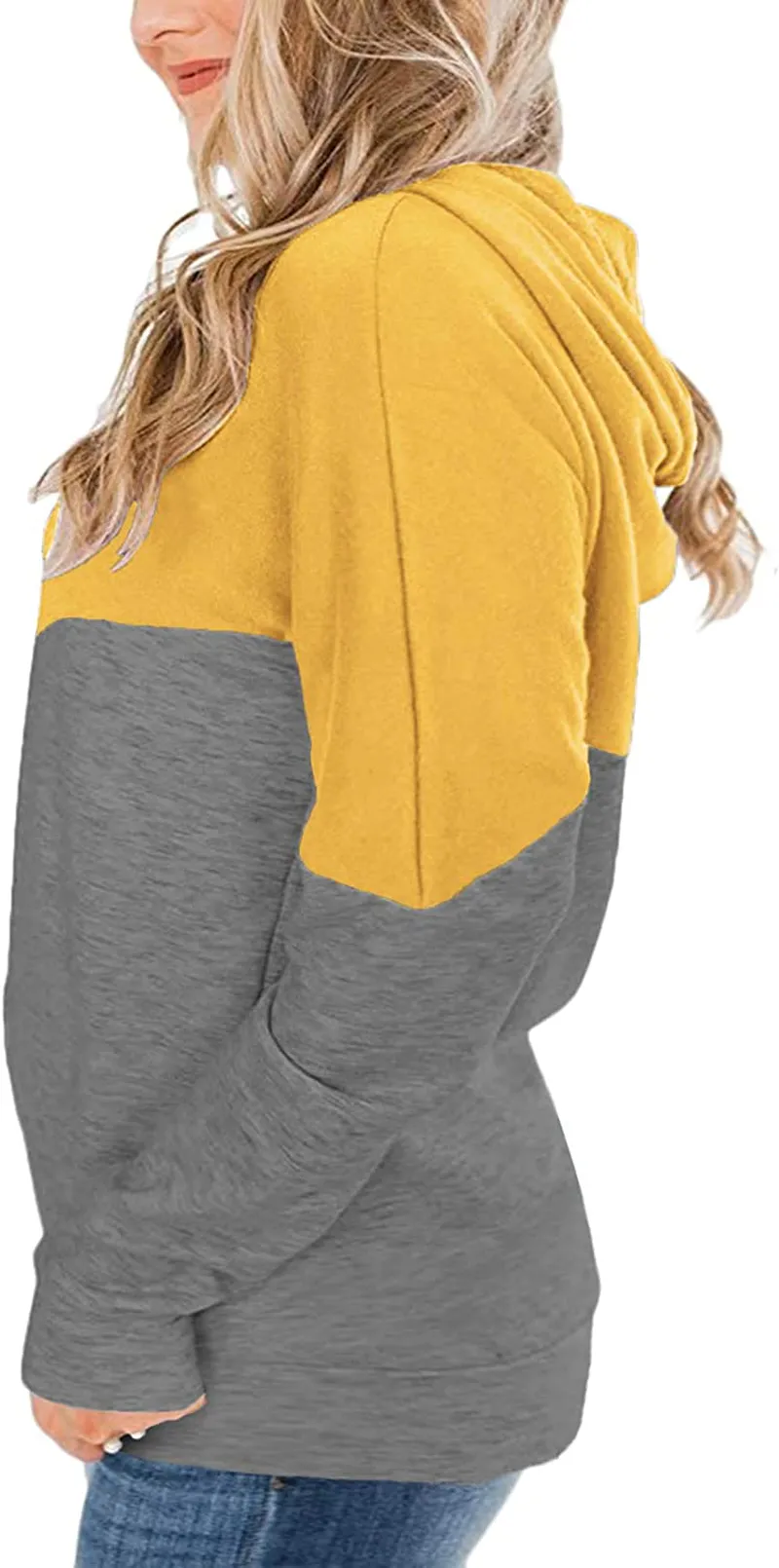 VISLILY Plus-Size hoodies for Women Color Block Pullover Sweatshirts